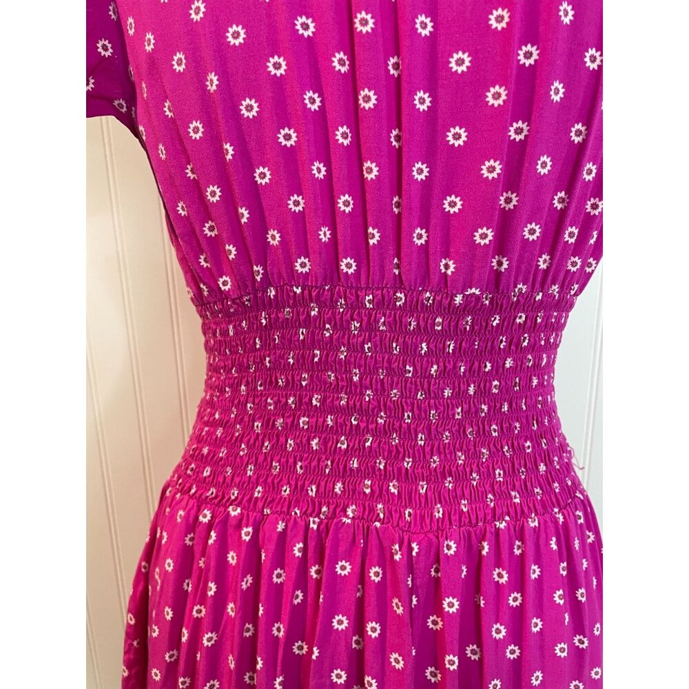 Matilda Jane Pink Floral Dress With Ruched Waist & Button Details - Picture 6 of 16